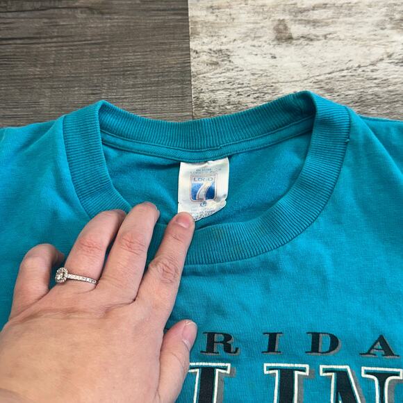 Florida Marlins Shirt Logo 7 Vintage Baseball MLB Blue Mens XL 90s Tee USA 1994 - Picture 5 of 10